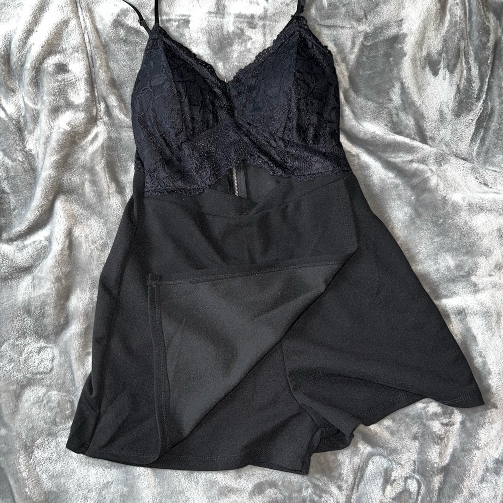 J for Justify Black Chemise with Spaghetti Straps